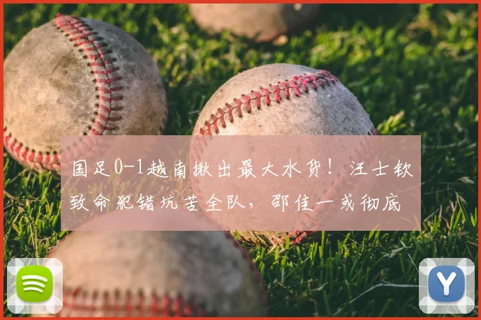 国足0-1越南揪出最大水货！汪士钦致命犯错坑苦全队，邵佳一或彻底弃用